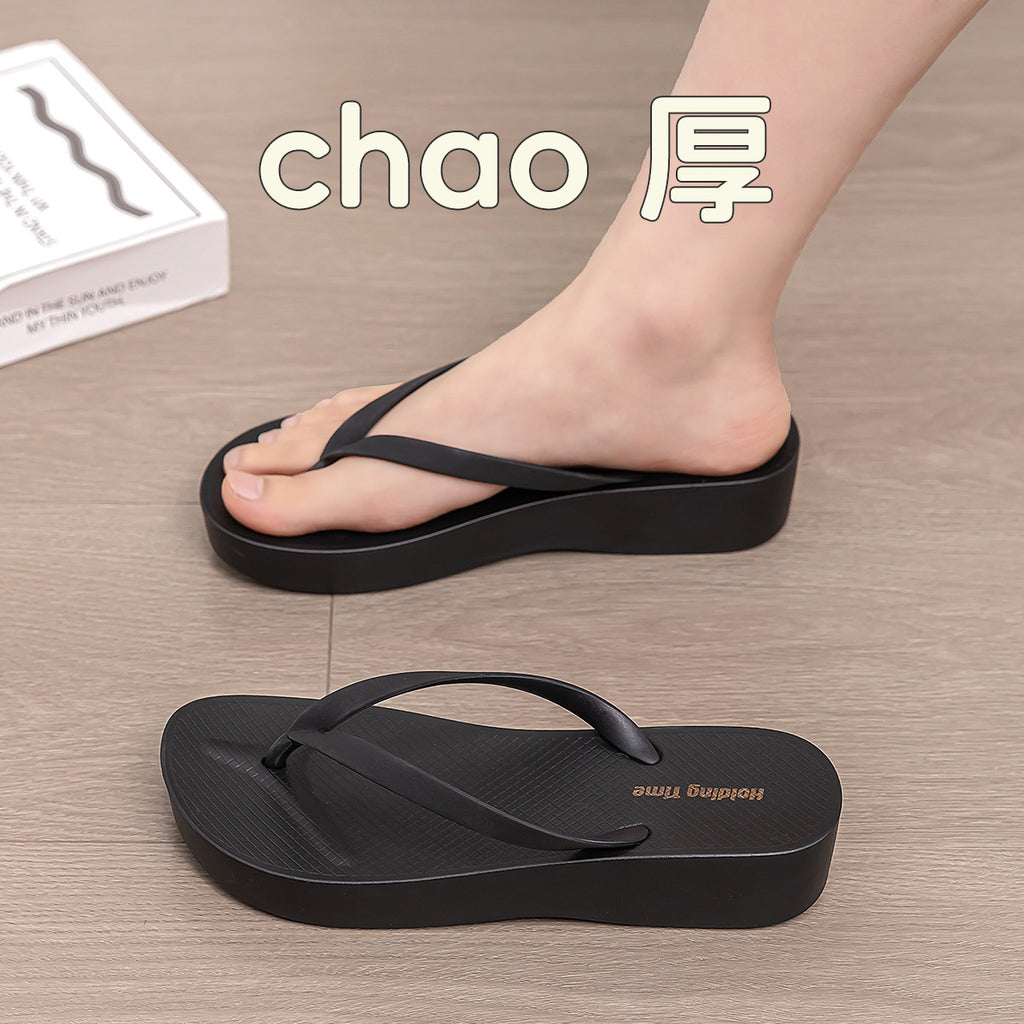 Guangdong Men's Summer 2026 New Model Anti-slip, Odor-resistant Black Flip-flops, Wear-resistant Beach Sandals for Women to Wear Outside, Women Shoes