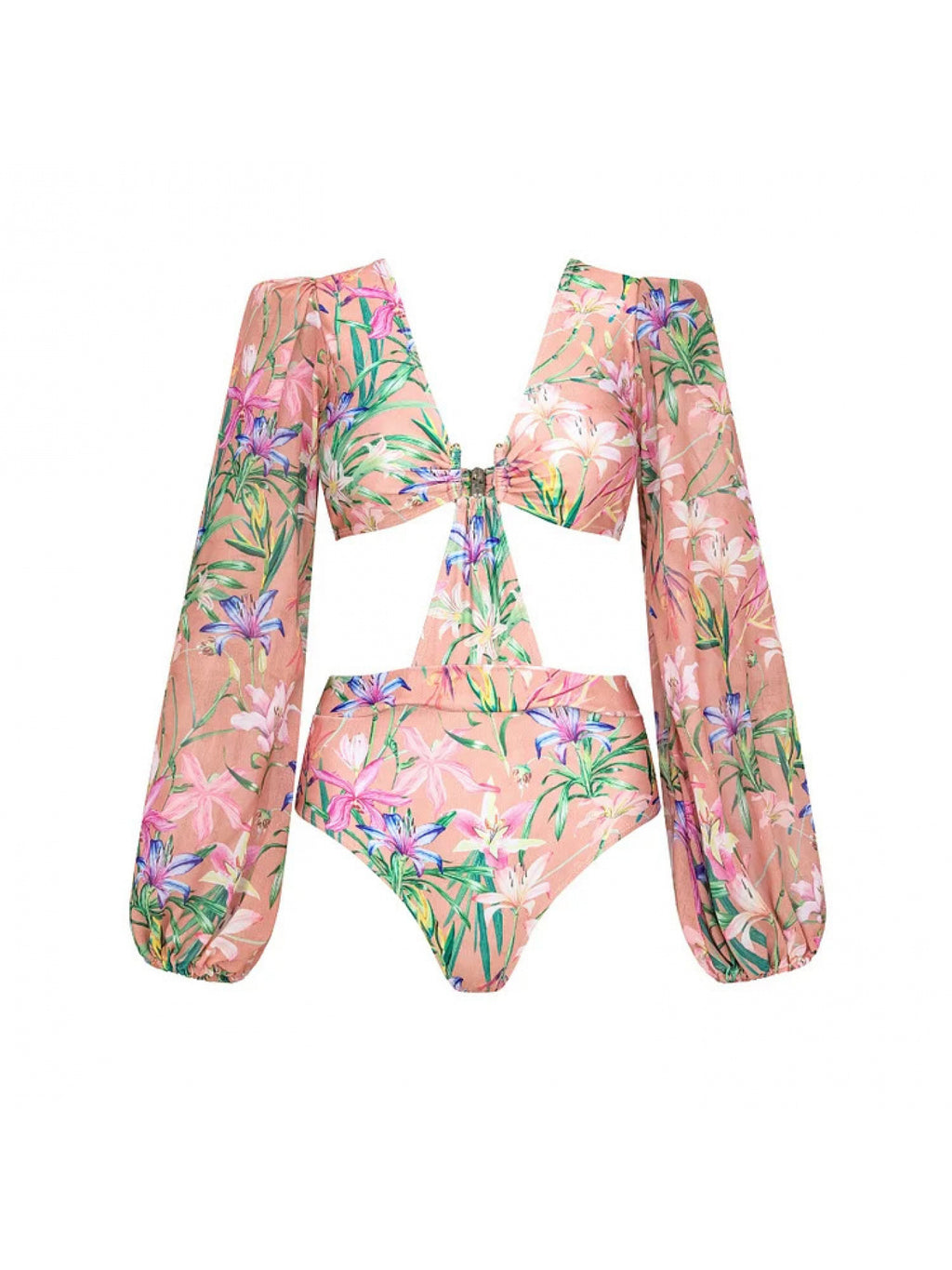 2026 New Women One Piece Swimsuit V Neck Mesh Patchwork Floral Print Bodysuit Beachwear Sexy Tummy Control Bathing Suit Ruched Push Up Swimwear Summer Cover Up Set