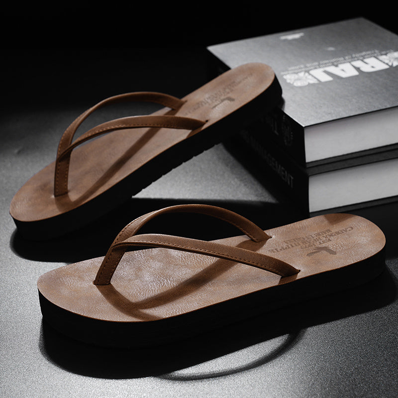 2026 New Men's Flip-Flops Summer Wear-Resistant Sandals Outdoor Thick-Soled Beach Shoes Men's Thong Sandals