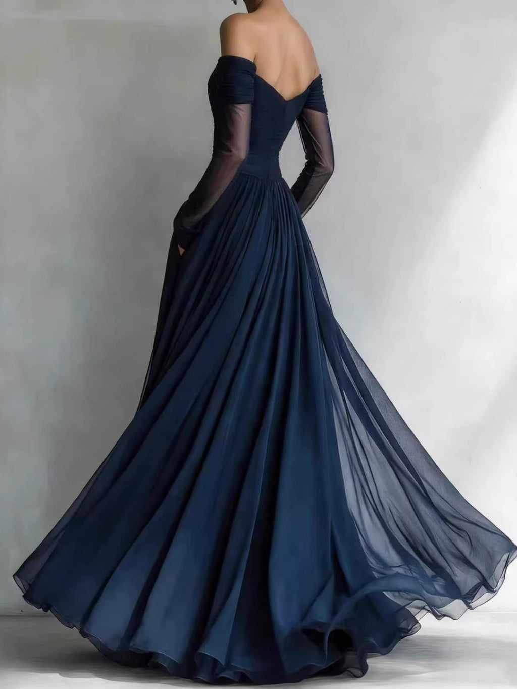 HERTALK 2026 New Arrival Elegant Mesh Strapless Maxi Dress Party Gown