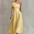 2026 New Solid Color Slim-Fit Off-Shoulder Backless Elegant Women'S Dress