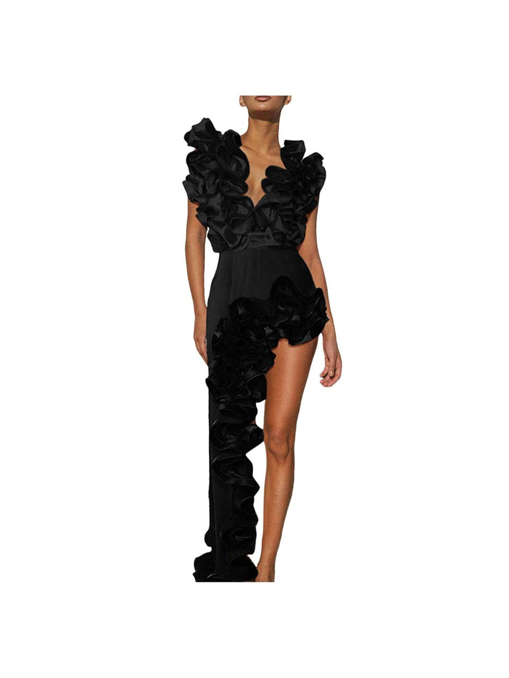 Women'S Lace V-Neck Asymmetrical Hem Swimsuit Set 2pcs Beachwear Summer Tummy Control